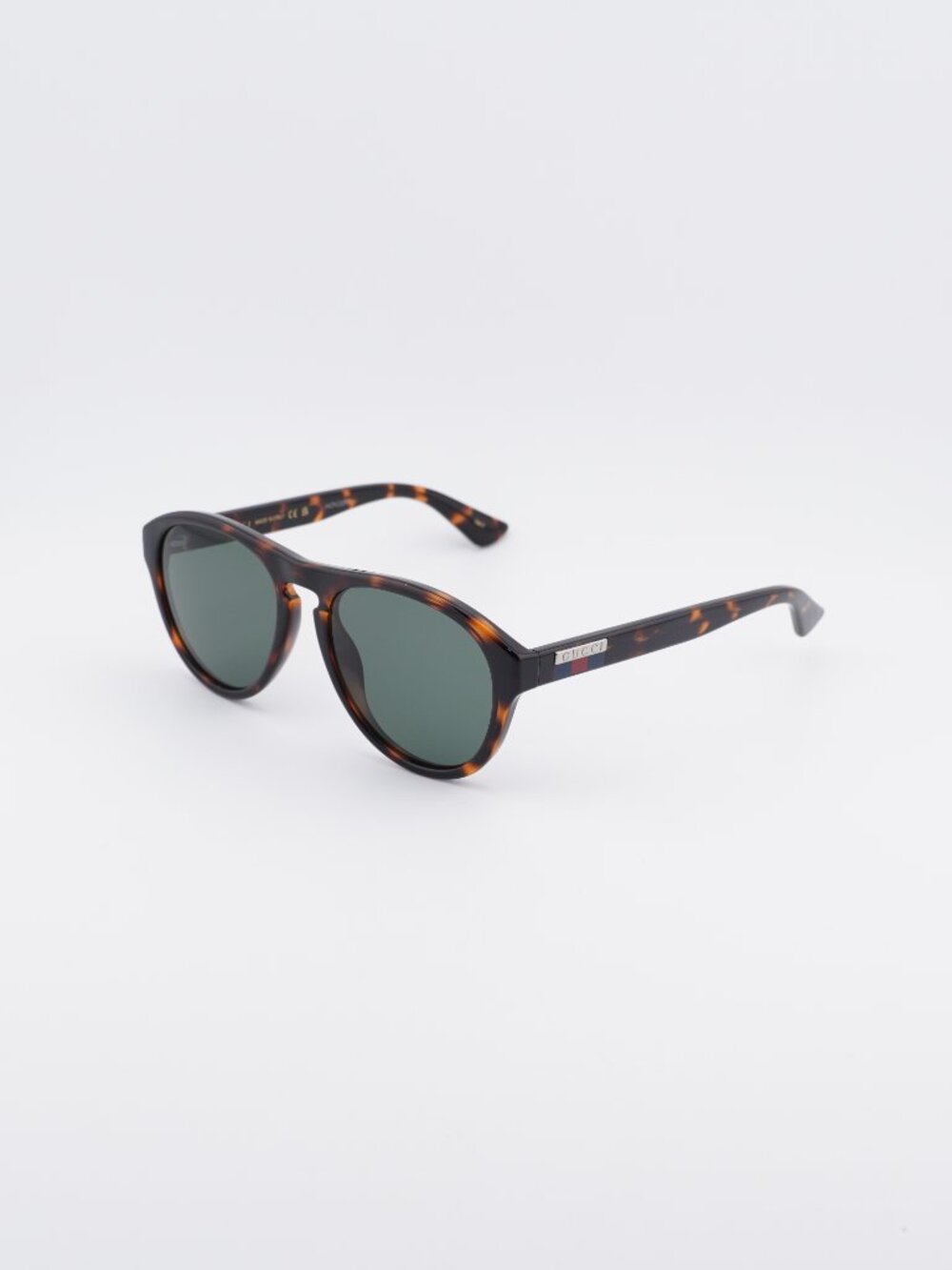 Gucci GG0747S 003 Sunglasses Havana Aviator Frame, Green Lenses - Picture 1 of 10